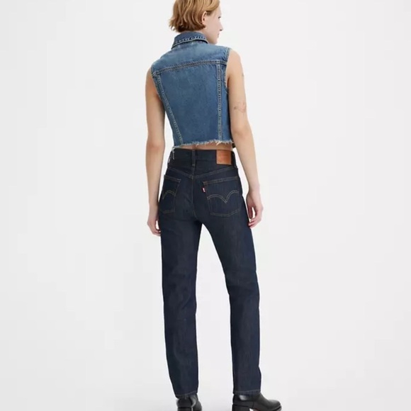 Levi’s 501 Jeans Across A Plain Dark Wash 100% Cotton Size 27 J2 - Picture 2 of 12